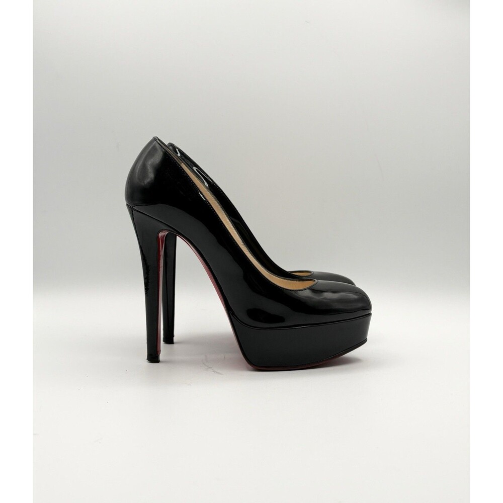 Christian Louboutin Bianca 140 Black Patent Leather Platform Heels Size EU 35